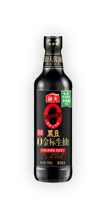 500mL黑豆0金标生抽镭射纸标签