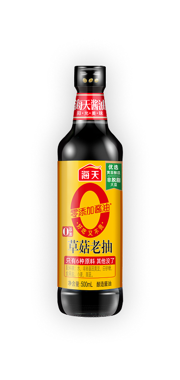 500mL-0添加-草菇老抽镭射纸标签