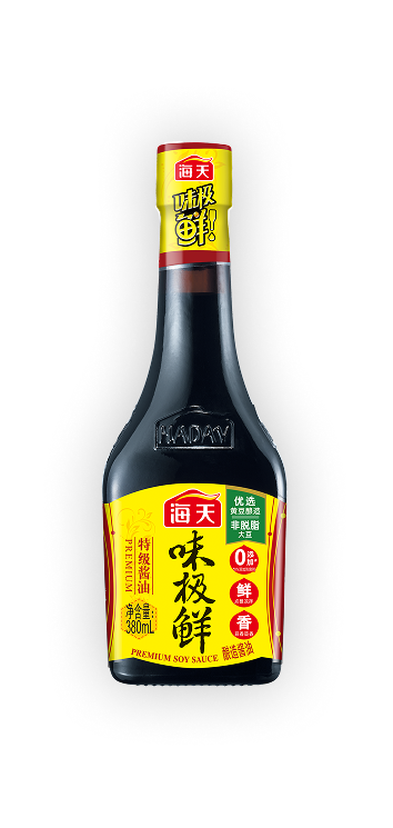 380mL味极鲜酱油铜版纸覆膜标签